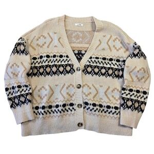 Maurices Womens XL Cardigan Sweater Fair Isle Geometric Knit Boho Aztec Western
